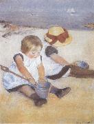 Mary Cassatt Two Children on the Beach France oil painting artist